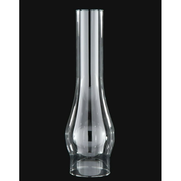 VINTAGE  8 3/4" H CLEAR GLASS GLOBE  SHADE-CHIMNEY FOR OIL-KEROSENE LAMP 3" FIT 
